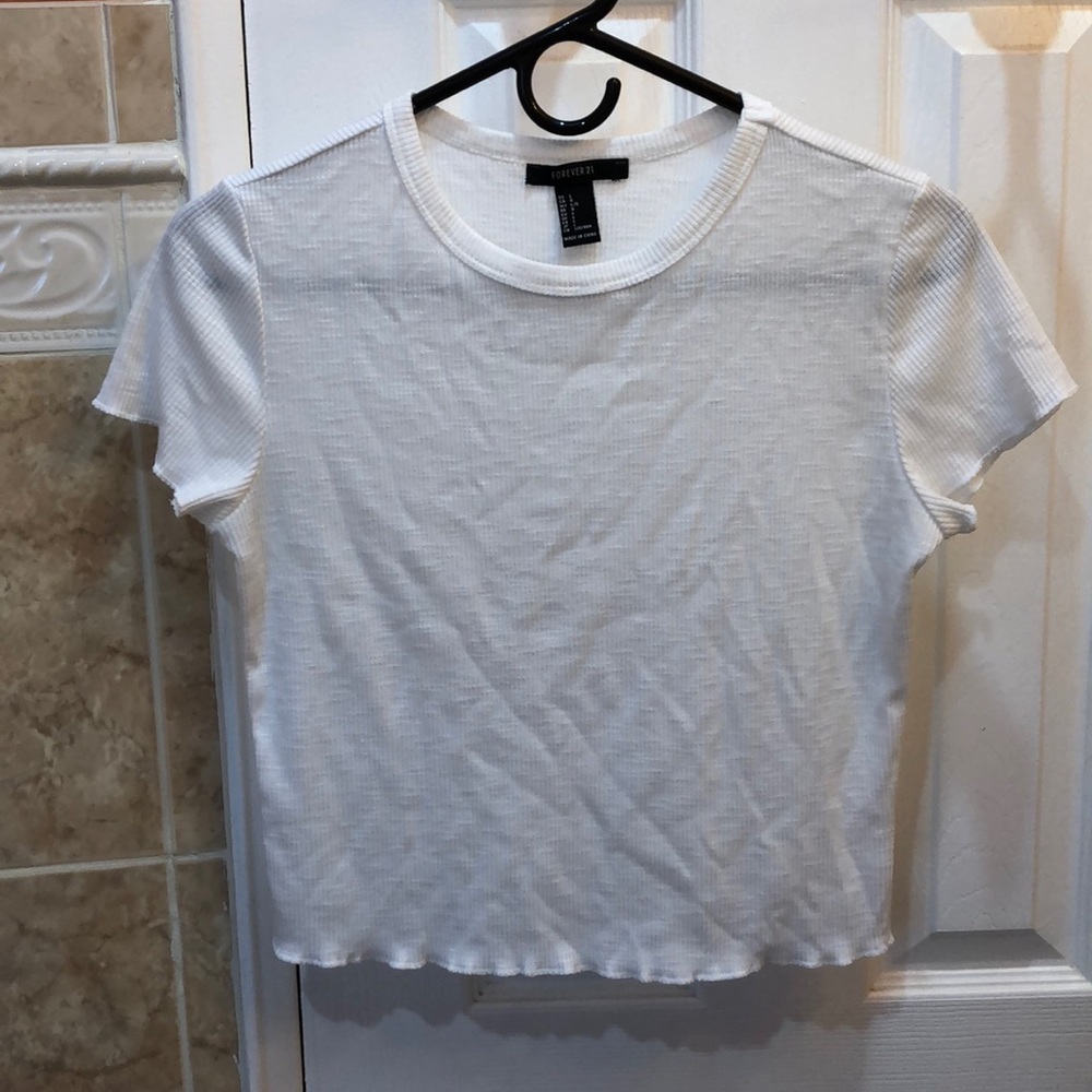 Forever 21 Basic White Short Sleeve